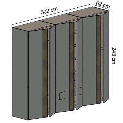 N.O.W. GROOVE Kleiderschrank Nahaufnahme Material – Holz in Ferro mit haptischer Oberfläche – Lago