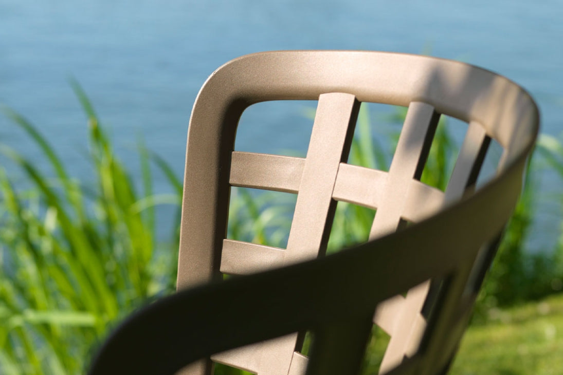 FOLIO Gartensessel von vorne – Weiß ergonomische Sitzschale, klassisch – Nardi