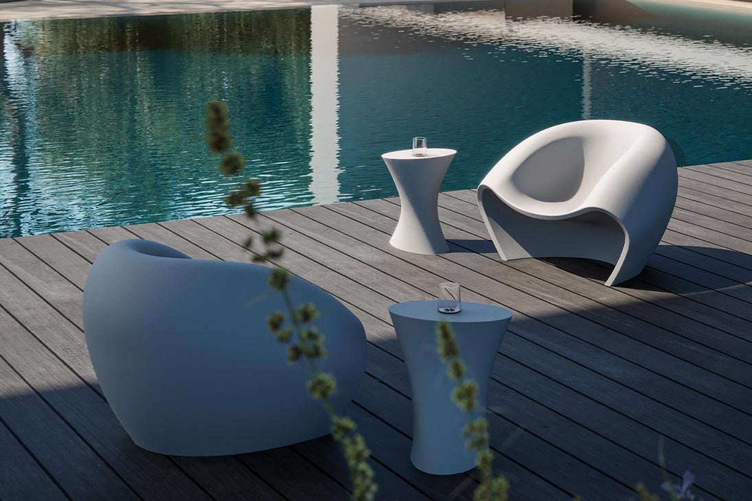 IRIS Garten-Beistelltisch von oben – runde Tischplatte, UV-stabilisiert, col. 117 – My Your