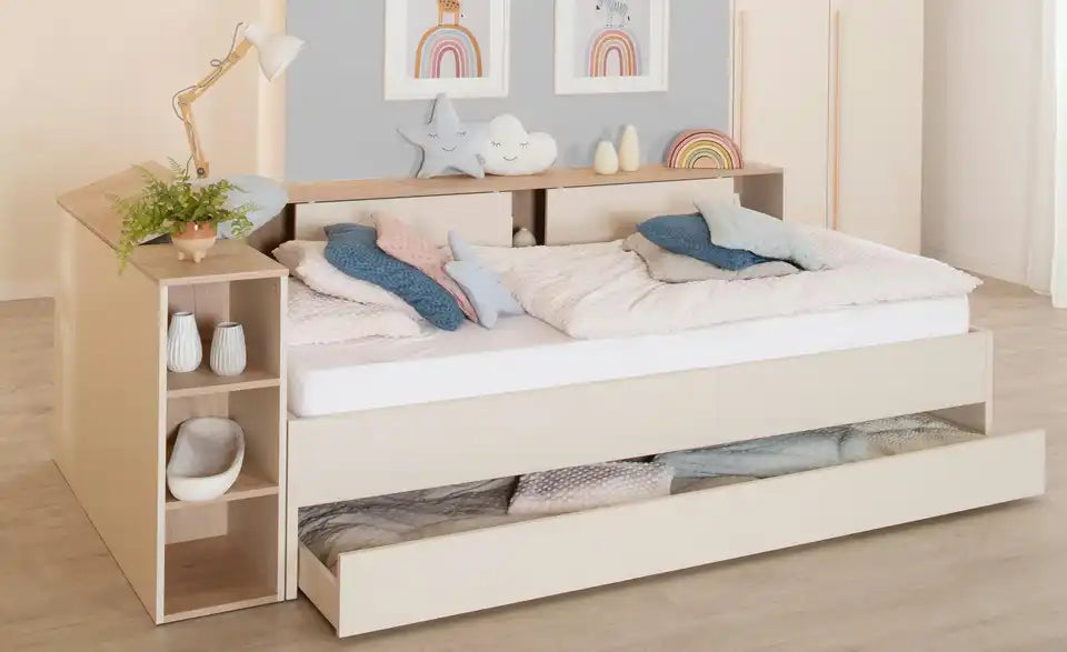 Roba Stauraumbett Elis von vorne – ModernSkandi Stil, 123x74,5x235 cm – Roba