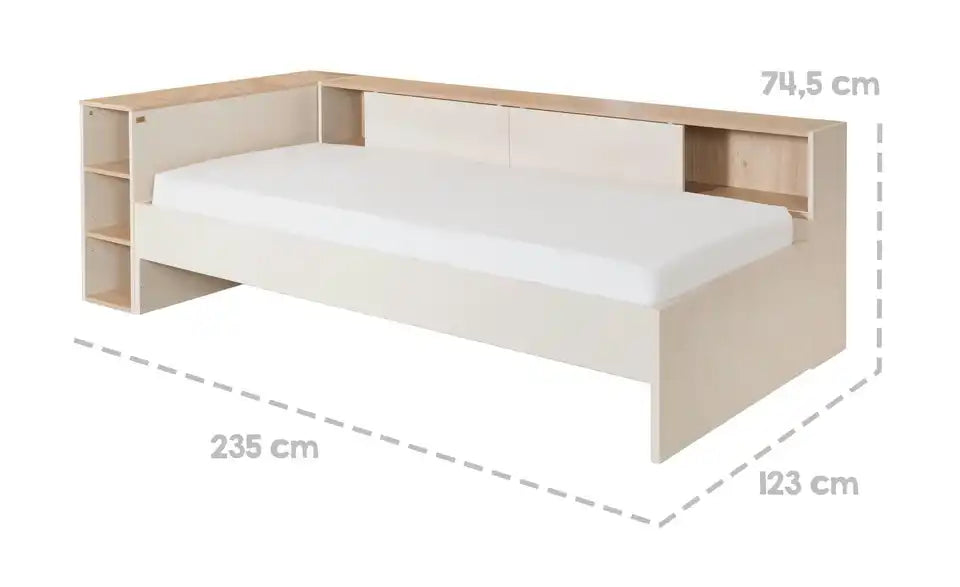 Roba Stauraumbett Elis Draufsicht – 90x200 Liegefläche, Cashmere-Dekor – Roba