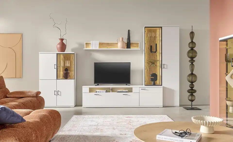 Yannik Detailansicht Vitrine – Frontverglasung Parsolglas Braun, Hellgrau – Jette Home