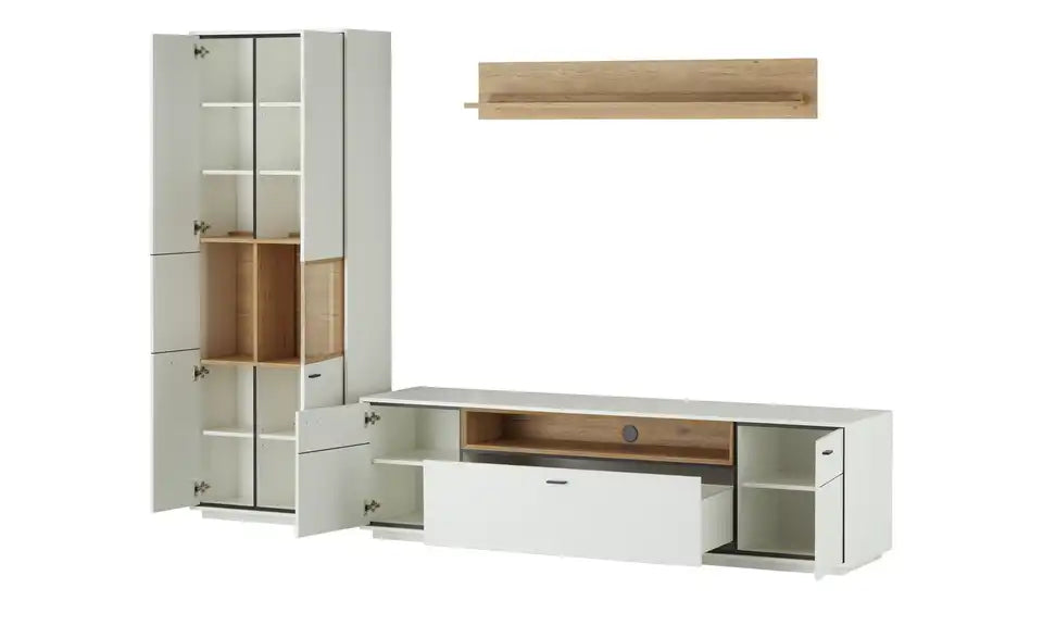 Jette Home Wohnkombination Coruna im Raum – Eiche Gustavson Wandboard, Modern Zeitlos – Jette Home
