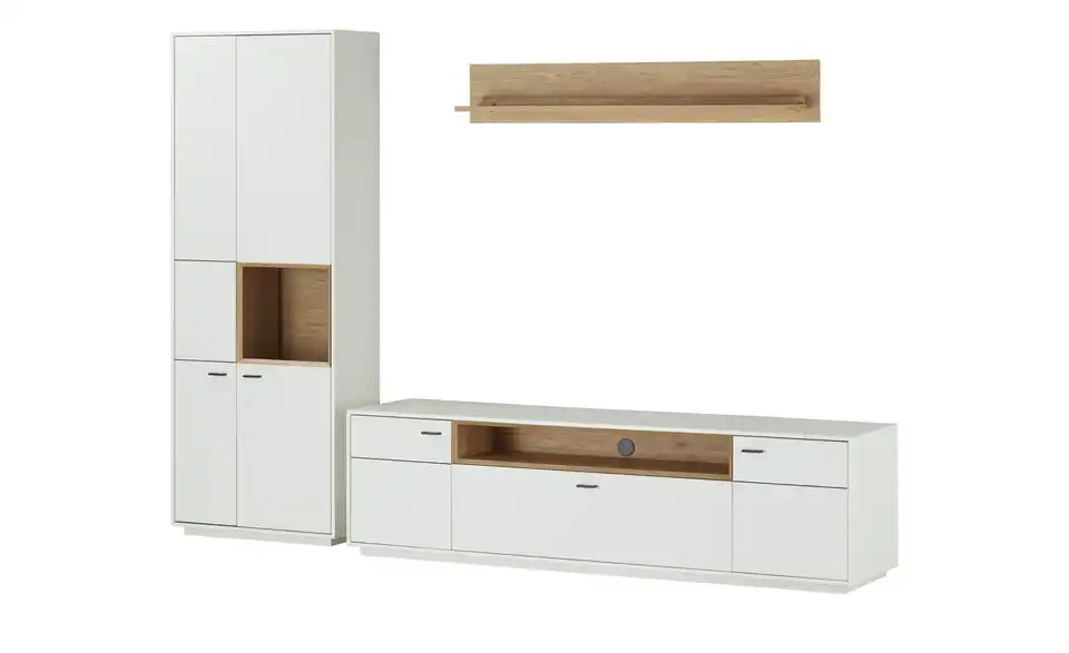 Jette Home Wohnkombination Coruna Seitenansicht – Tiefe 50 cm, Holzwerkstoff Weiß matt – Jette Home
