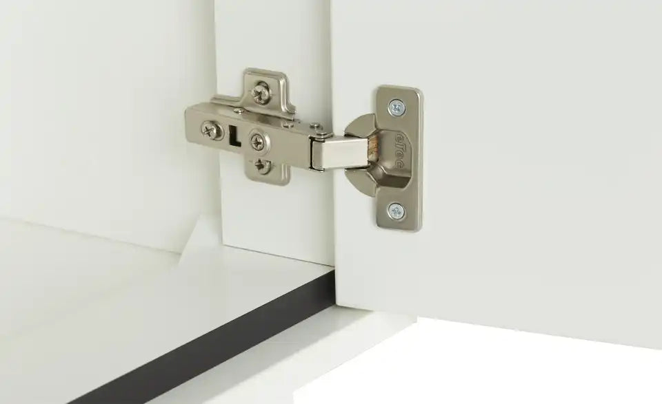 Jette Home Wohnkombination Coruna Schraegansicht – Weiß matt, Eiche Nachbildung, 288 cm Breite – Jette Home