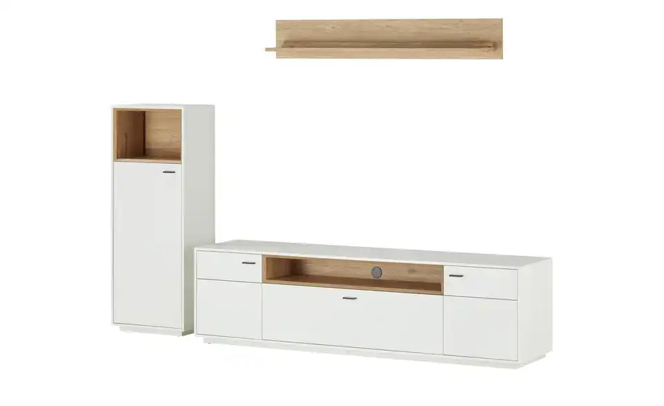 Jette Home Wohnkombination Coruna von vorne – Lowboard 210 cm + Highboard + Wandboard – Jette Home