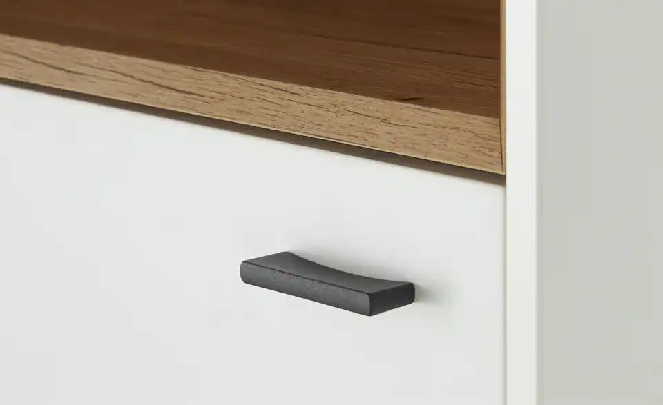 Jette Home Highboard Coruna Nahaufnahme Rückwand – Eiche Gustavson Dekor, melaminbeschichtet – Jette Home