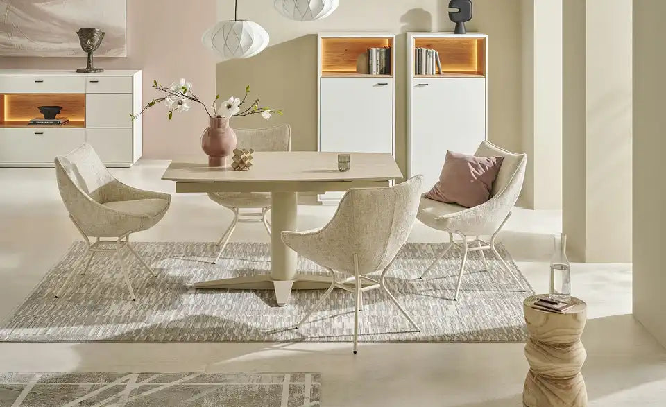Jette Home Highboard Coruna Draufsicht – 2 verstellbare Einlegeböden, Innenfarbe Weiß – Jette Home