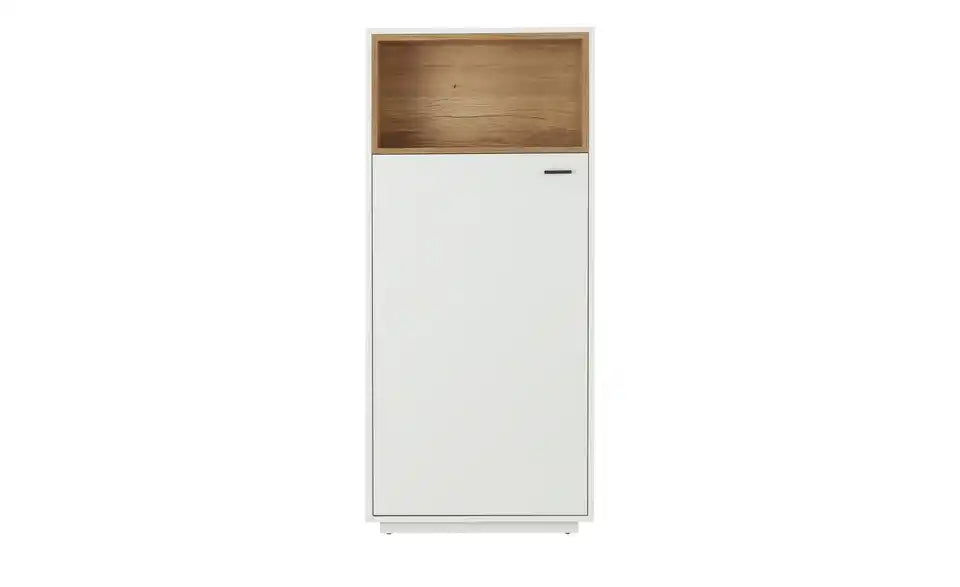 Jette Home Highboard Coruna im Raum – Wohnzimmer, Weiß-Eiche mit LED – Jette Home