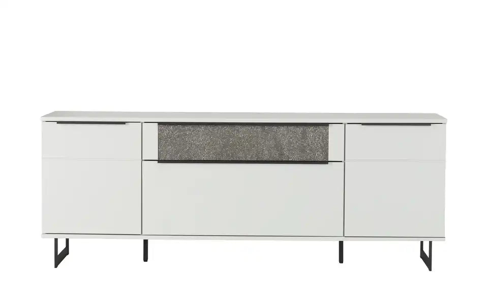 Jette Home Lowboard Stone Seitenansicht – Tiefe 46 cm, Höhe 69 cm, Modern White – Jette Home
