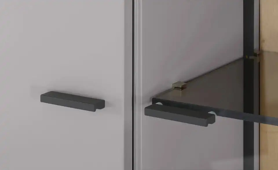 Jette Home Wohnkombination Como Wandboard – Metallböden schwarz pulverbeschichtet – Jette Home