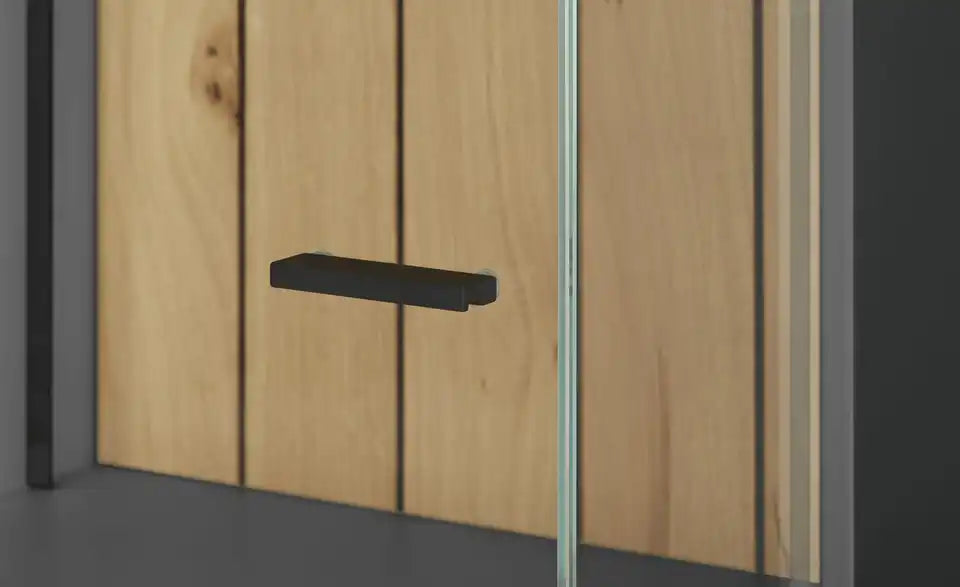 Jette Home Vitrine Como Nahaufnahme Tür – Glaseinsatz Drehtür, Türdämpfer Graphit – Jette Home