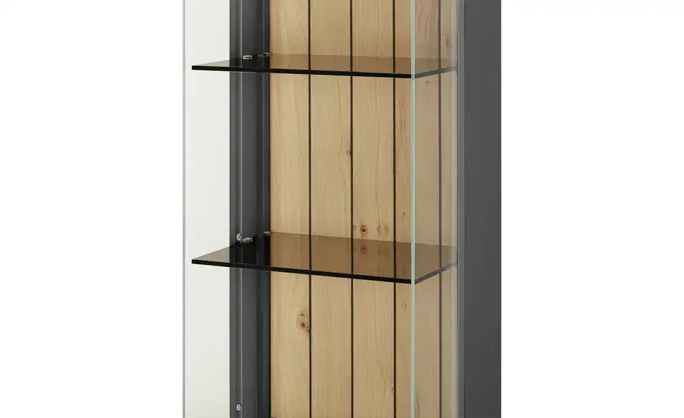 Jette Home Vitrine Como Innenansicht – 5 Einlegeböden Graphit, 1 verstellbar – Jette Home