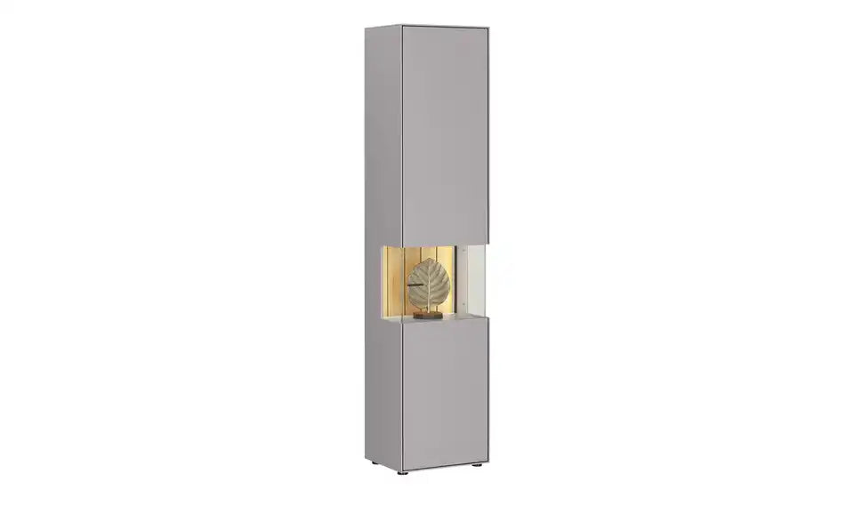 Jette Home Vitrine Como geschlossen – 47x206 cm, Drehtür Samtgrau – Jette Home