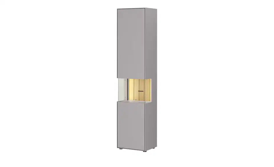 Jette Home Vitrine Como im Wohnzimmer – Farbe Samtgrau zeitlos modern – Jette Home
