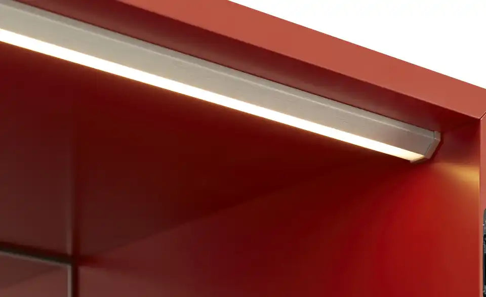 SCHÖNER WOHNEN Barschrank Amaya Seitenansicht – Kufengestell Metall schwarz, Holzwerkstoff – SCHÖNER WOHNEN