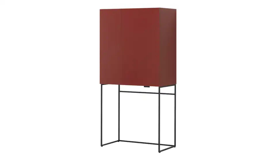 SCHÖNER WOHNEN Barschrank Amaya von vorne – Push-to-Open, 2 Drehtüren, Spiegelrückwand – SCHÖNER WOHNEN