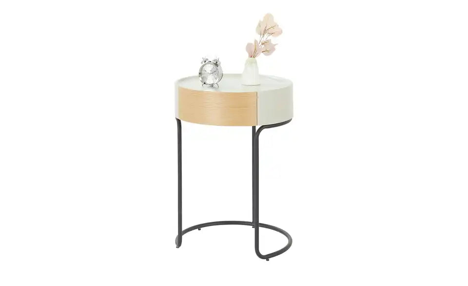 Jette Home Beistelltisch Mine Gesamtansicht frontal – H 60 cm, Kufengestell Schwarz – Jette Home