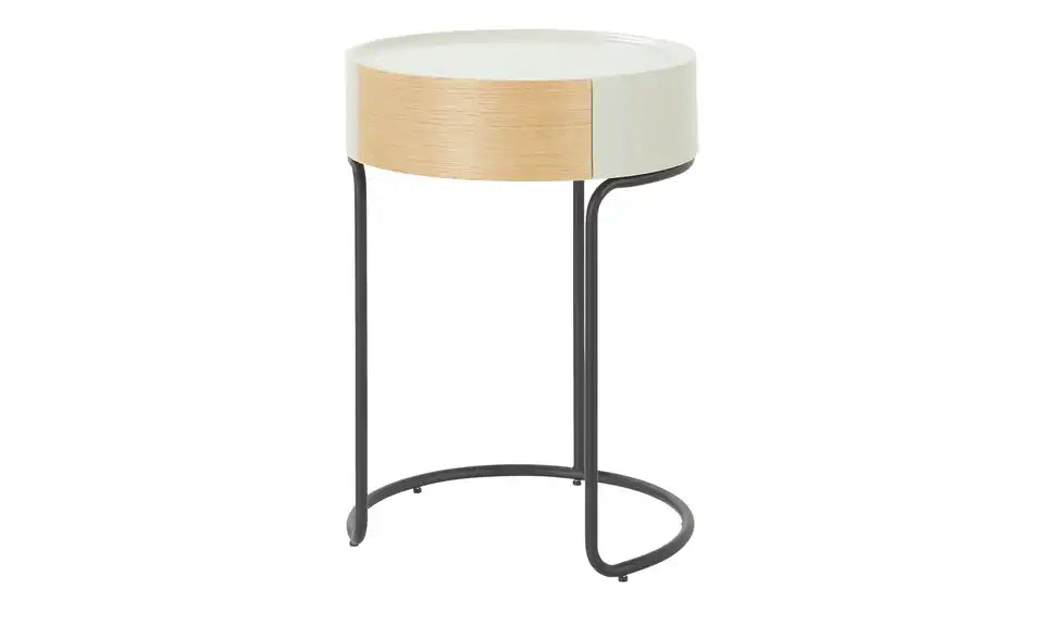 Jette Home Beistelltisch Mine von vorne – MDF lackiert, Kufengestell Metall Schwarz – Jette Home
