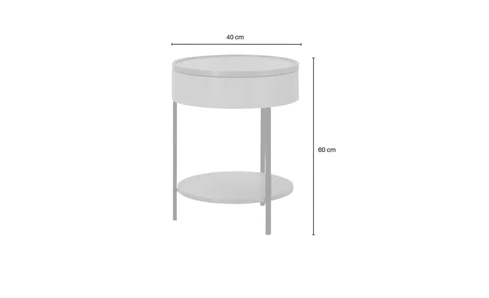 Jette Home Beistelltisch Secret schräg oben – rundes Design mit verstecktem Stauraum – Jette Home