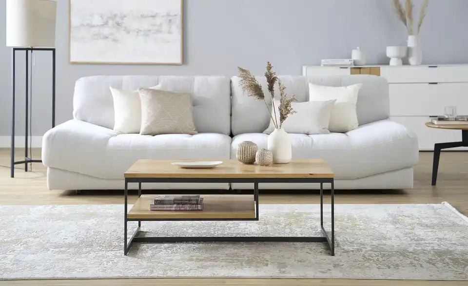 Jette Home Couchtisch Scope Draufsicht – rechteckige Tischplatte Eiche-Dekor – Jette Home