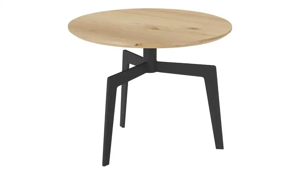 Jette Home Beistelltisch Skip II Draufsicht – runde Tischplatte Ø 60 cm, Eiche-Furnier – Jette Home
