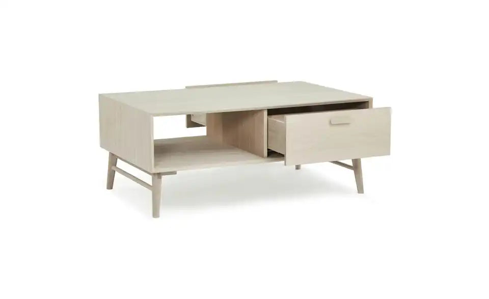 Furnhouse Couchtisch Detailansicht Fuß – Massivholz beschichtet, Eiche bianco – Furnhouse