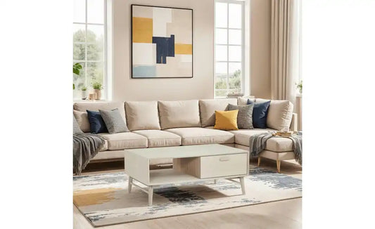 Furnhouse Couchtisch Gesamtansicht – Eiche bianco, 120x75x50 cm – Furnhouse