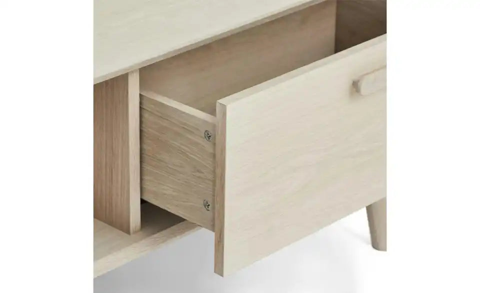 Furnhouse Couchtisch Draufsicht – Oberfläche Eiche bianco, 120 cm lang – Furnhouse