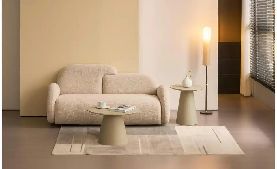 Furnhouse Couchtisch Tango Rückansicht – Säulenfuß, Gesamthöhe 50 cm, Beige – Furnhouse