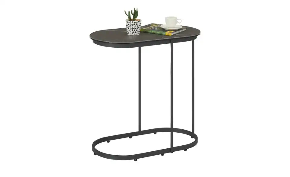Jette Home Beistelltisch Trace Schrägsicht – moderner Beistelltisch, Grau/Schwarz – Jette Home