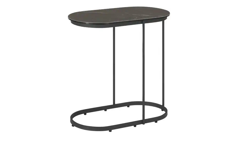 Jette Home Beistelltisch Trace von vorne – 59×55×32 cm, Kufengestell schwarz – Jette Home