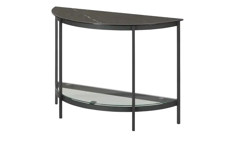 Jette Home Beistelltisch Scale Seitenansicht – Sicherheitsglas mit Keramikauflage Grau – Jette Home