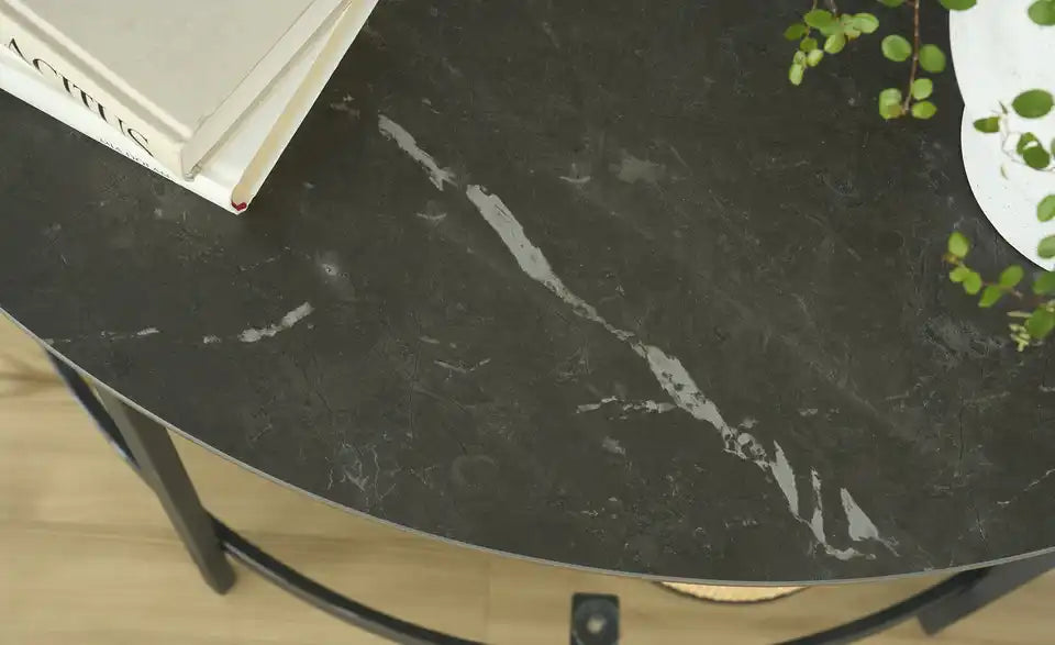 Jette Home Beistelltisch Scale Nahaufnahme Platte – Keramikauflage Grau, Stärke 0,9 cm – Jette Home
