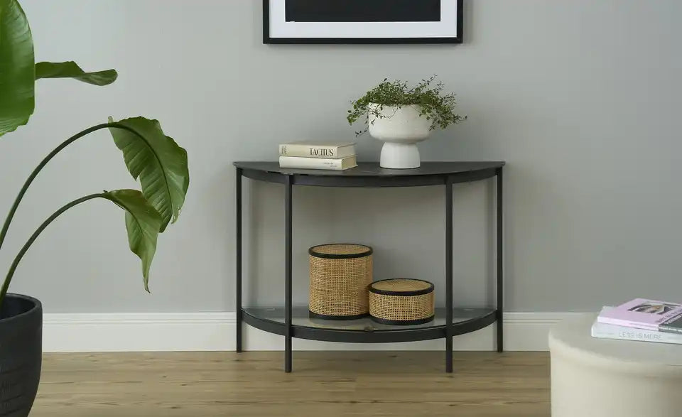 Jette Home Beistelltisch Scale Rückenansicht – Sonderform halbrund, Breite 87 cm – Jette Home