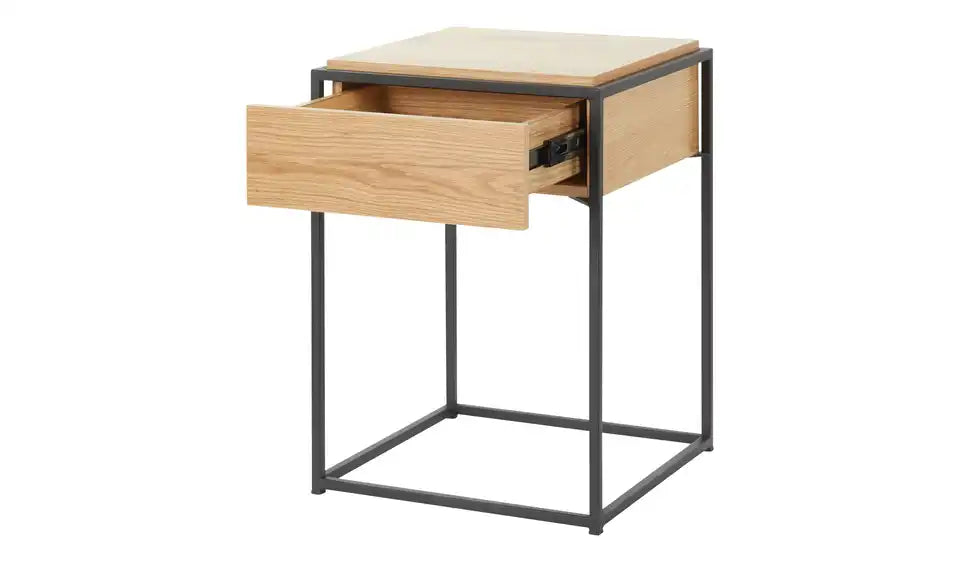 Jette Home Beistelltisch Trust von vorne – Holzwerkstoff beschichtet, Kufengestell Schwarz – Jette Home