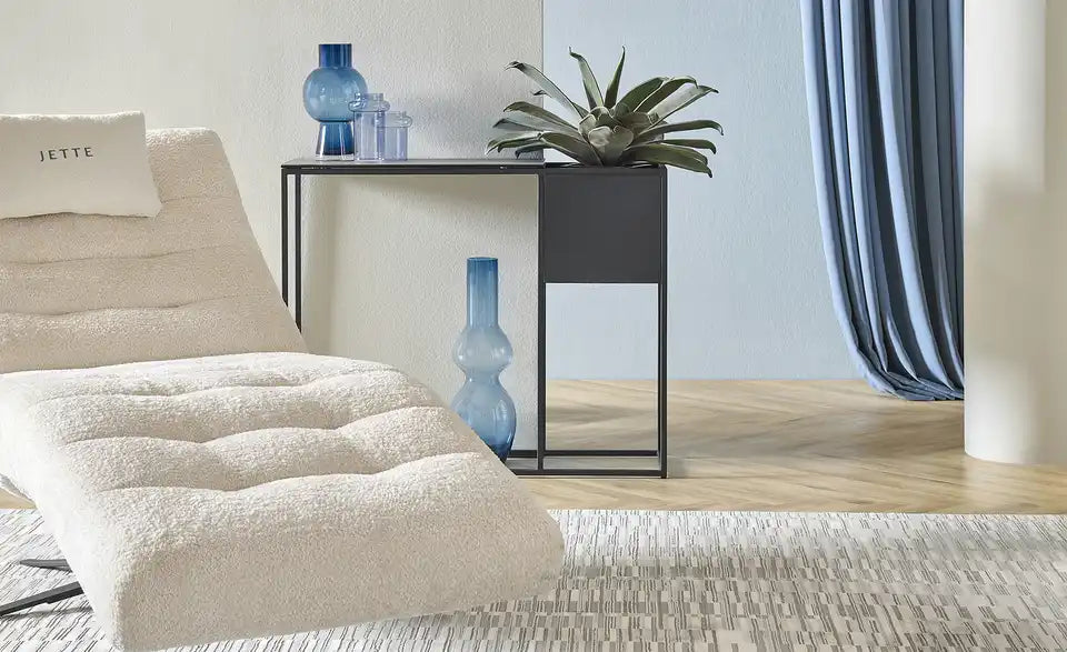Jette Home Konsolentisch Salwa Gesamtansicht – Steingrau, Keramik auf Sicherheitsglas – Jette Home