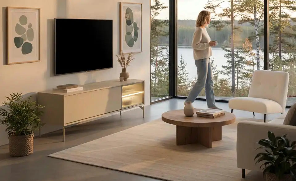Love it TV-Lowboard Flumeri Gesamtansicht – Kaschmirfarben, 155x52x43 cm – Love it
