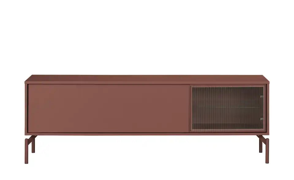 Love it TV-Lowboard Flumeri Detailansicht Tür – grifflos, Drehtür Mauve transparent – Love it