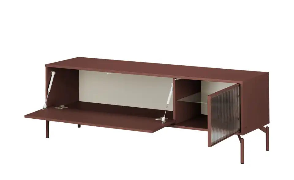 Love it TV-Lowboard Flumeri geöffnet – Glaseinlegeboden, Innenseite Mauve – Love it