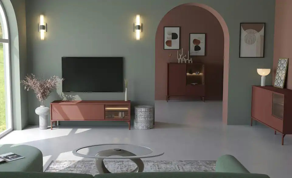 Love it Sideboard Flumeri Gesamtansicht – Mauve 155×83×43 cm LED-Beleuchtung – Love it