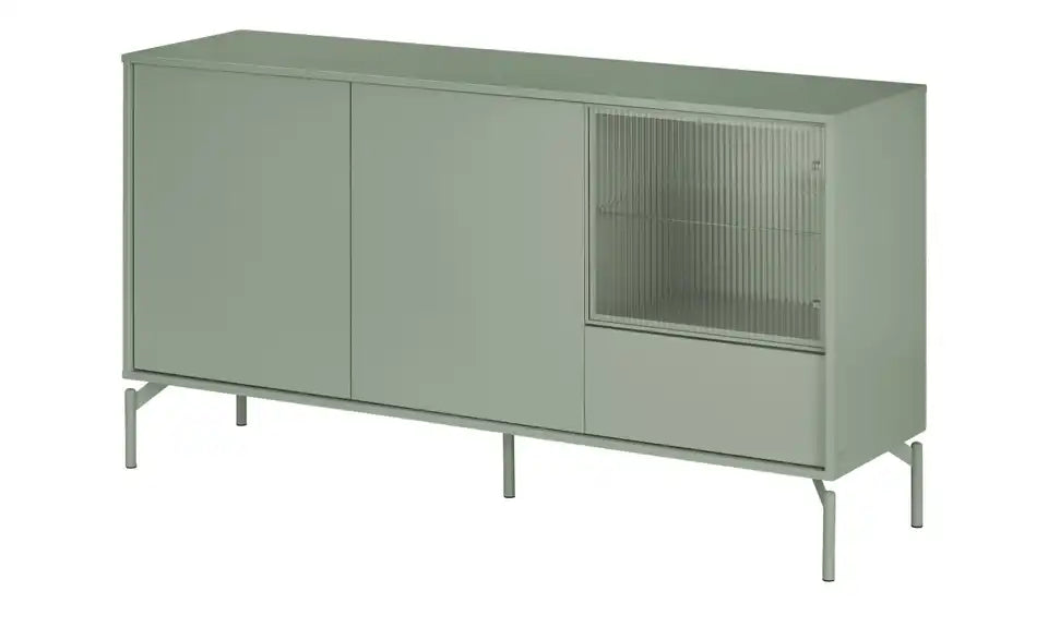 Love it Sideboard Flumeri Seitenansicht – Metallgestell Salbeigrün, Tiefe 43 cm – Love it