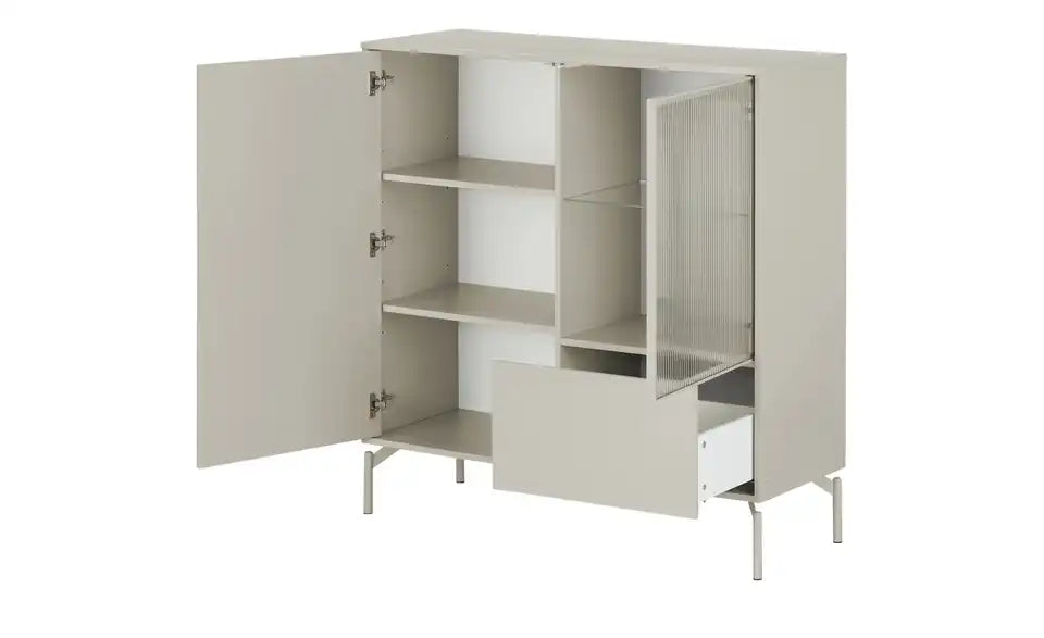 Love it Highboard Flumeri Nahaufnahme Front – Glastür transparent, Push-to-Open – Love it