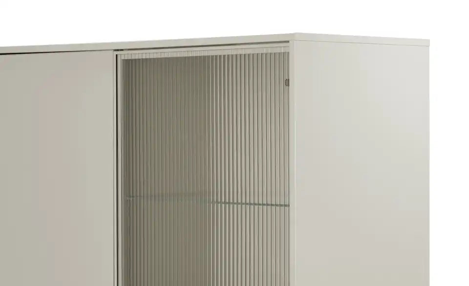 Love it Highboard Flumeri geöffnet – 2 Drehtüren, Glasböden, Schubkasten – Love it