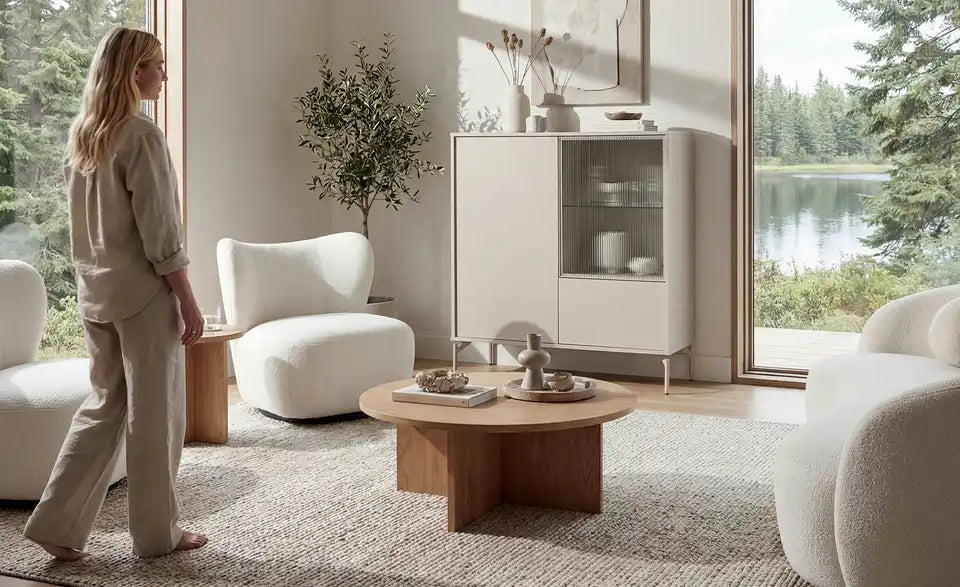 Love it Highboard Flumeri Detailansicht Füße – Metallfüße kaschmirfarben mit Gleitern – Love it