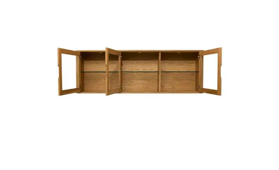 Furnhouse Hängevitrine Nahaufnahme Material – Eiche Furnier, Massivholz, MDF beschichtet – Furnhouse
