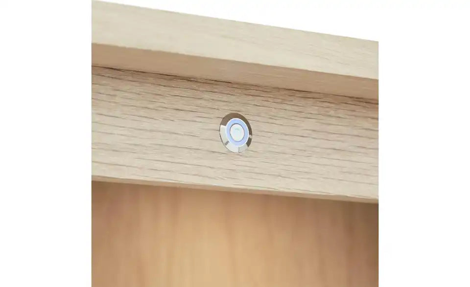 Furnhouse Highboard von vorne – 4 Drehtüren, 2 Glaseinsätze, Beleuchtung – Furnhouse
