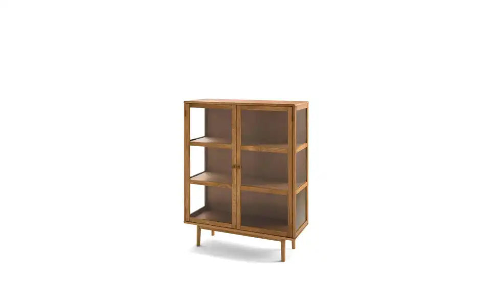 Furnhouse Highboard Schraegansicht – 100x125x40 cm, Rahmen und Beine Massiveiche – Furnhouse