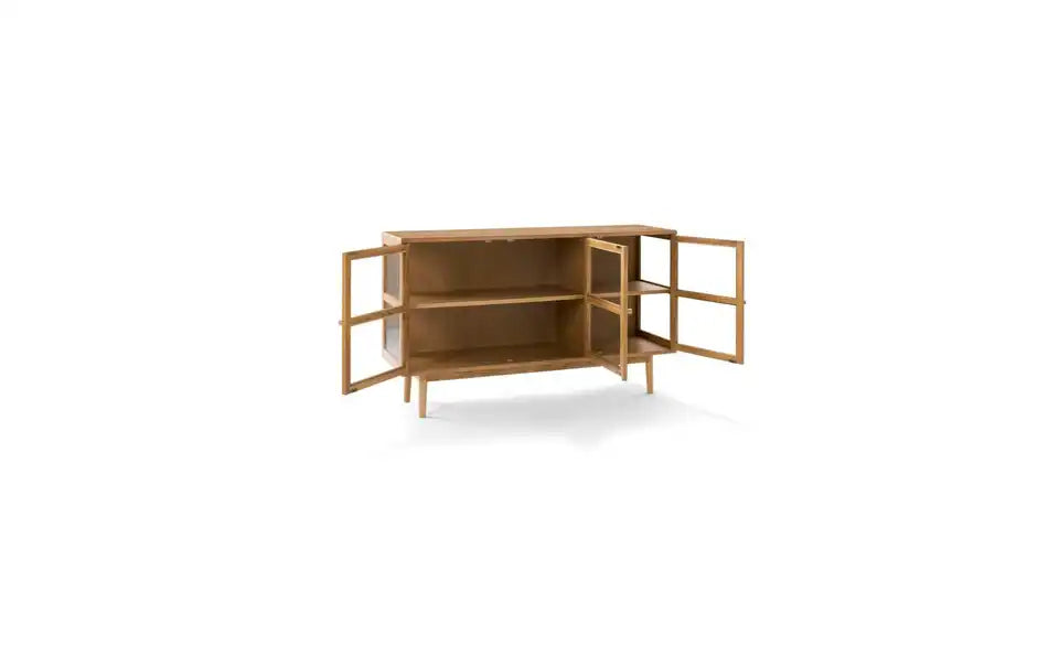 Furnhouse Sideboard von vorne – 3 Fächer, Möbelgriff Eiche – Furnhouse
