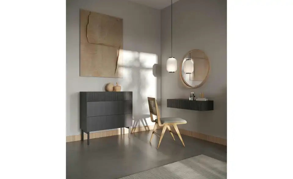 Selsey Hängekonsole Noelie Gesamtansicht – schwarz, 90x17x35,6 cm, wandhängend – Selsey